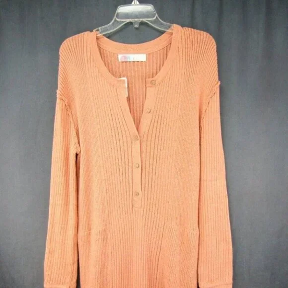 Free People Beach Free Fall Sweater Maxi Dress Peach Size S Rib Knit New  Flaw
